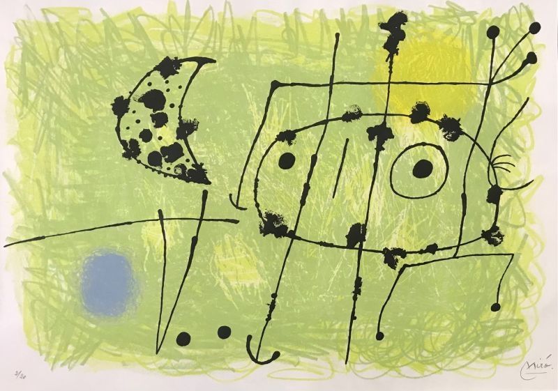 Lithograph Miró - Le lézard aux plumes d'or 1ère version