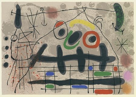 Lithograph Miró - Le lézard aux plumes d'or II