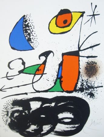 Lithograph Miró -  	 	Le monde de l'art n'est pas le monde du pardon 
