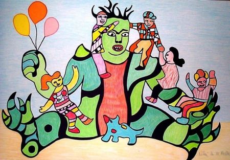 Lithograph De Saint Phalle - Le monstre 