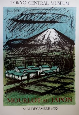 Lithograph Buffet - Le mont Fuji et ses rizières