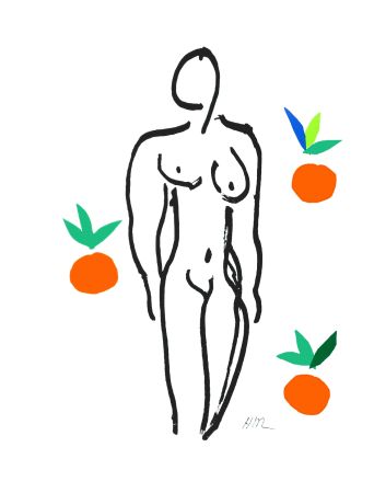 Lithograph Matisse - Le Nu aux oranges (Nude with Oranges)
