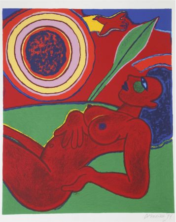 Lithograph Corneille - Le nu rouge en été