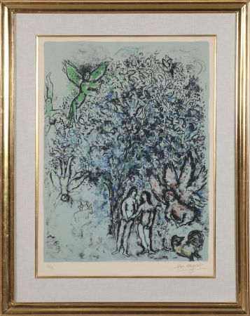 Lithograph Chagall - LE PARADIS BLEU