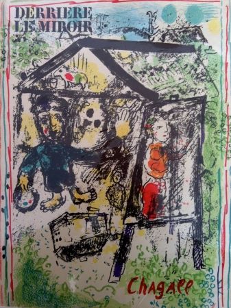 Lithograph Chagall - Le peintre devant le village