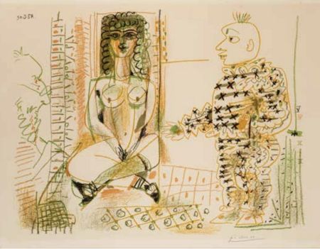 Lithograph Picasso - Le peintre et son modele