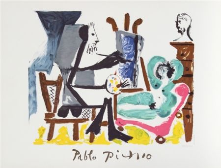 Lithograph Picasso - Le Peintre et son Modele