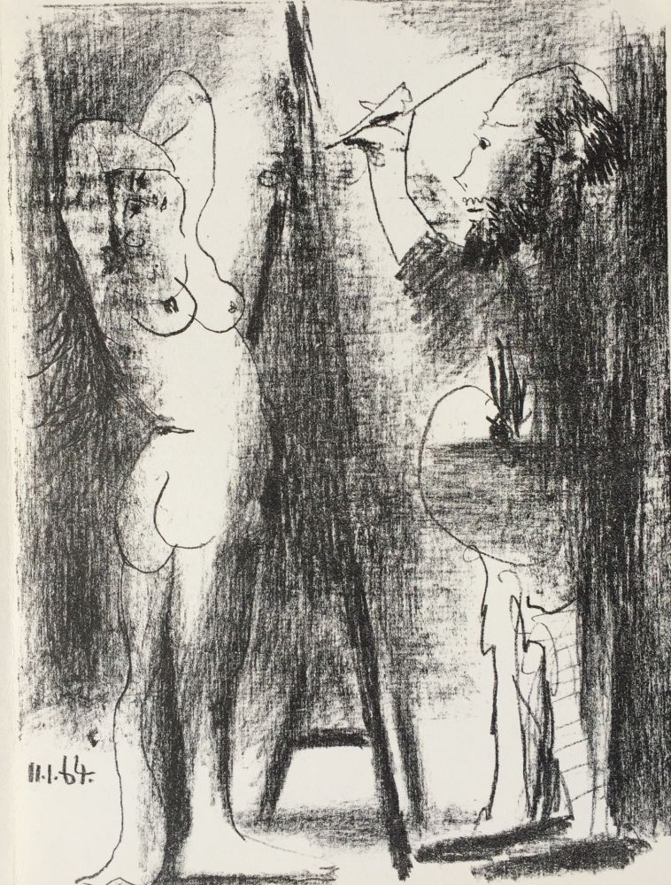 Lithograph Picasso - Le Peintre et son Modele (B. 1846)