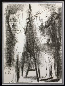 Lithograph Picasso - Le peintre et son modèle
