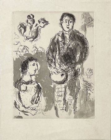 Etching Chagall - Le peintre et son modèle