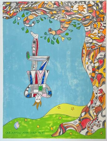 Lithograph De Saint Phalle - Le Pendu, Carte Tarot n°12 