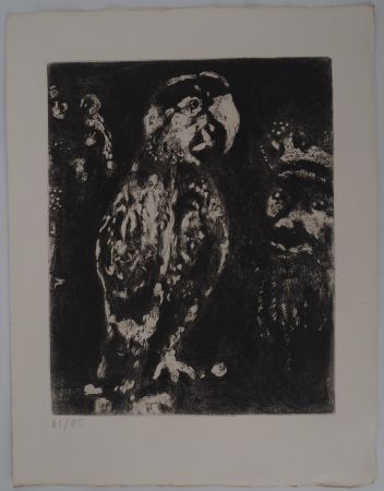 Etching Chagall - Le perroquet (Les deux perroquets, le roi et son fils)
