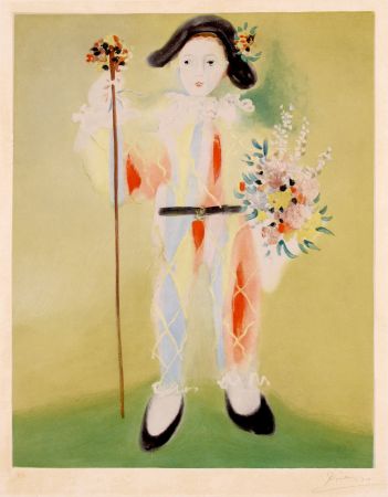 Aquatint Picasso - Le Petit Pierrot aux Fleurs