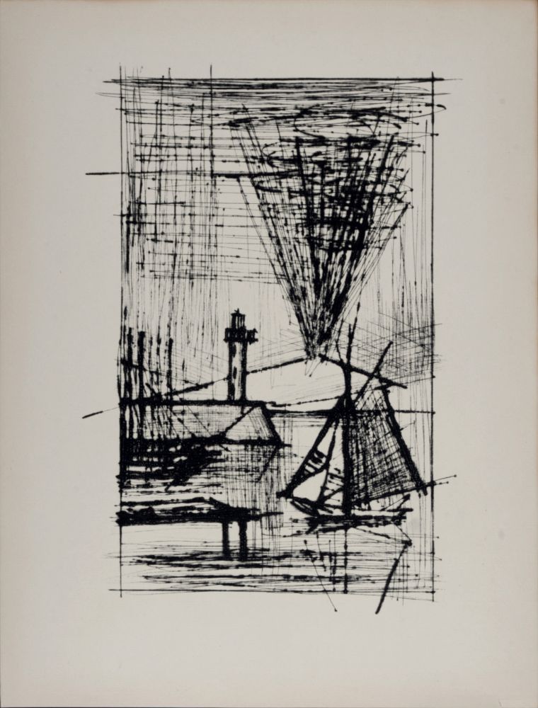 Drypoint Buffet - Le phare et le Vésuve, 1959