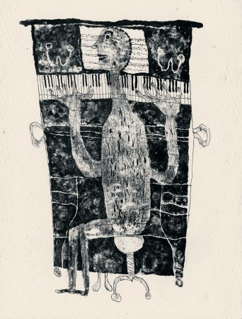 Lithograph Dubuffet - Le Pianiste