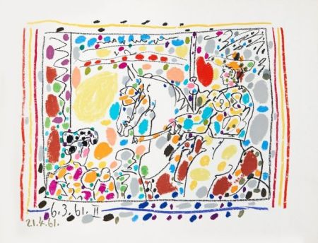 Lithograph Picasso -  Le Picador II, 1961, Original Lithograph in 24 colours 