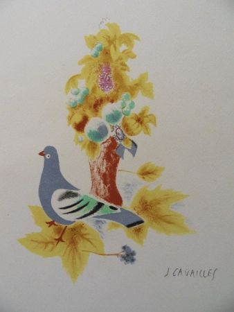 Lithograph Cavailles - Le Pigeon