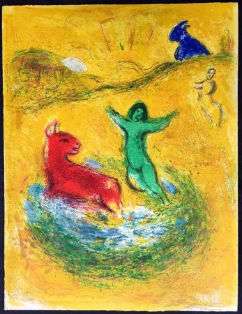 Lithograph Chagall - LE PIÈGE À LOUP (de la Suite Daphnis & Chloé - 1961)