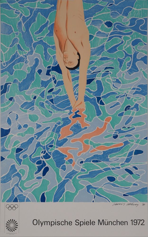 Lithograph Hockney - Le plongeur