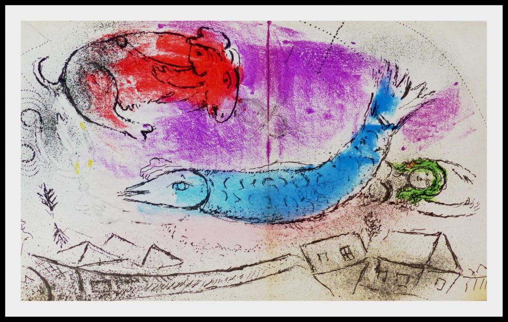 Lithograph Chagall - LE POISSON BLEU
