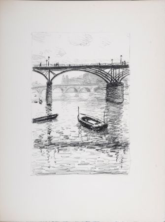 Lithograph Marquet - Le Pont des Arts #2 - Rhapsodie Parisienne, 1950