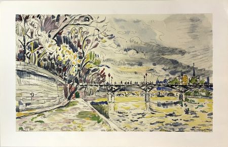 Lithograph Signac - Le Pont des Arts, Automne (Paris)