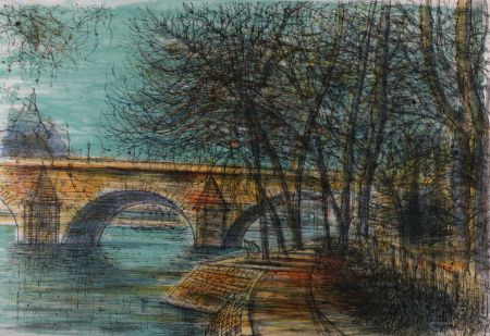 Lithograph Carzou - Le Pont Neuf, 1964