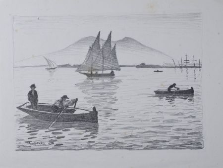 Lithograph Marquet - Le Port de Naples