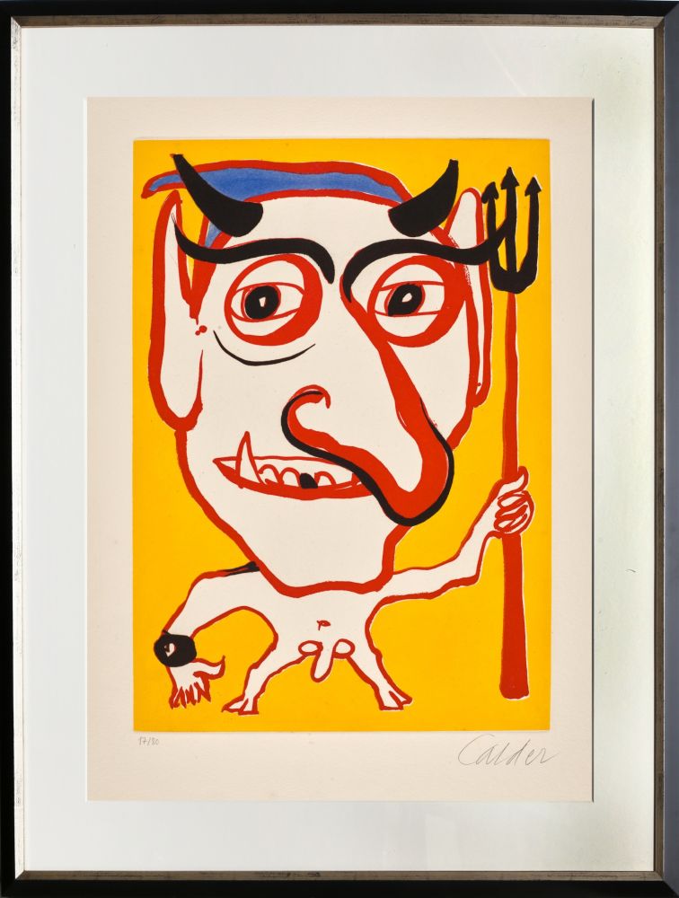 Aquatint Calder - Le Portrait de Constantin (Devil)