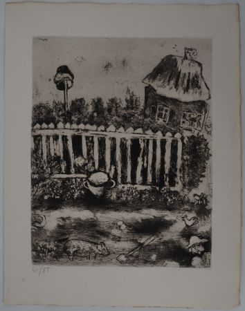 Etching Chagall - Le Pot de terre et le Pot de fer