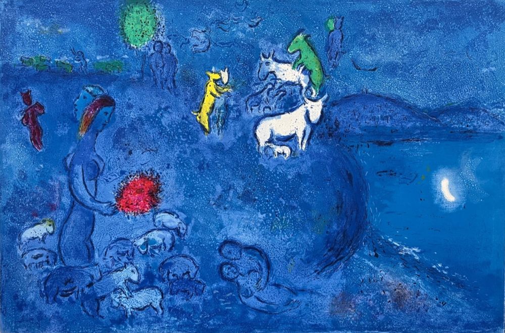 Lithograph Chagall - Le printemps