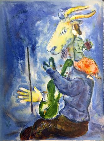 Lithograph Chagall - LE PRINTEMPS (Lithographie couleur de 1938).