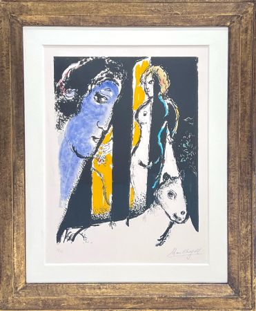 Lithograph Chagall - Le profil bleu 