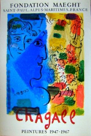 Lithograph Chagall - Le Profil Bleu