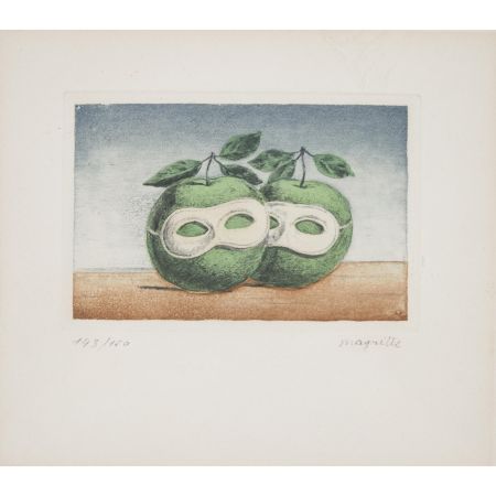 Etching And Aquatint Magritte - LE PRÊTRE MARIÉ, PLATE I, FROM SIGNE DE SURVIE AU TEMPS D'AMOUR, 1968 