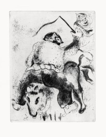 Engraving Chagall - Le Père Mitiai et e Père Minial