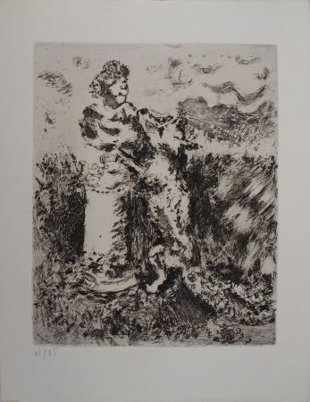 Etching Chagall - Le renard et le buste