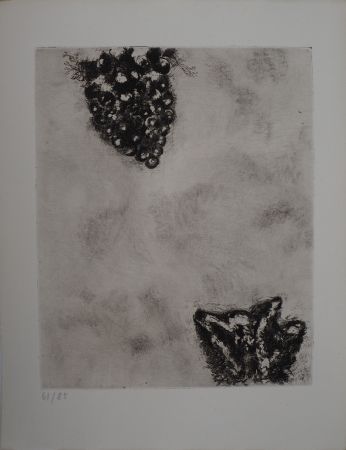 Etching Chagall - Le renard et les raisins