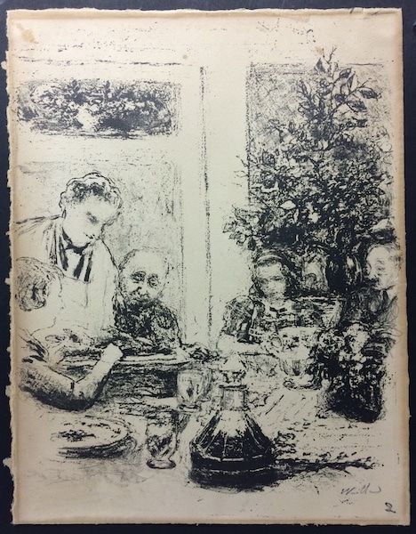 Lithograph Vuillard  - Le repas