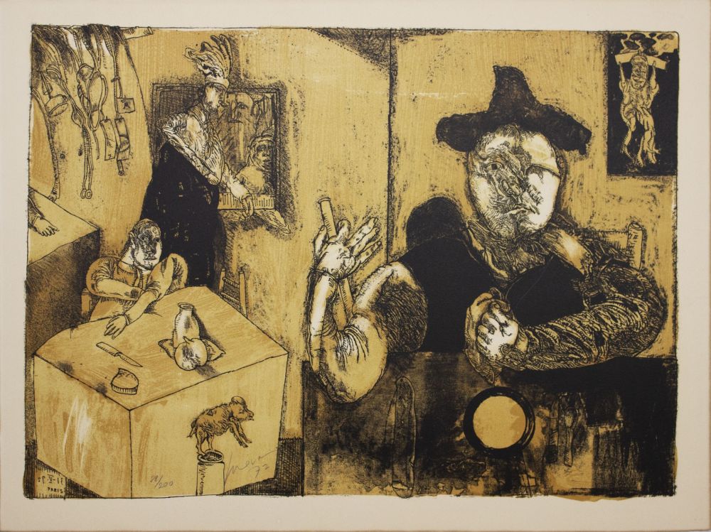 Lithograph Cuevas - Le repas du magicien