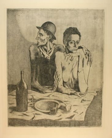 Etching Picasso - Le repas frugal