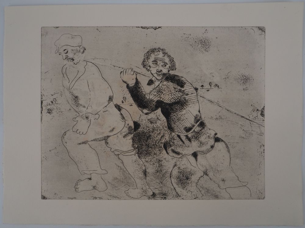 Etching Chagall - Le retour de pêche (Les haleurs)