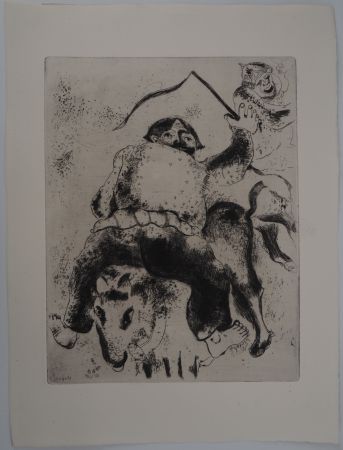 Etching Chagall - Le rodéo (Le père Mitiaï et le père Miniaï)