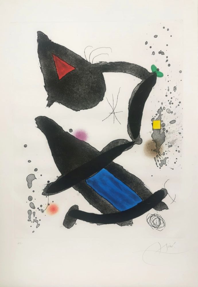 Etching And Aquatint Miró - Le Roi David 