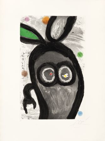 Etching Miró -  Le Roi des lapins