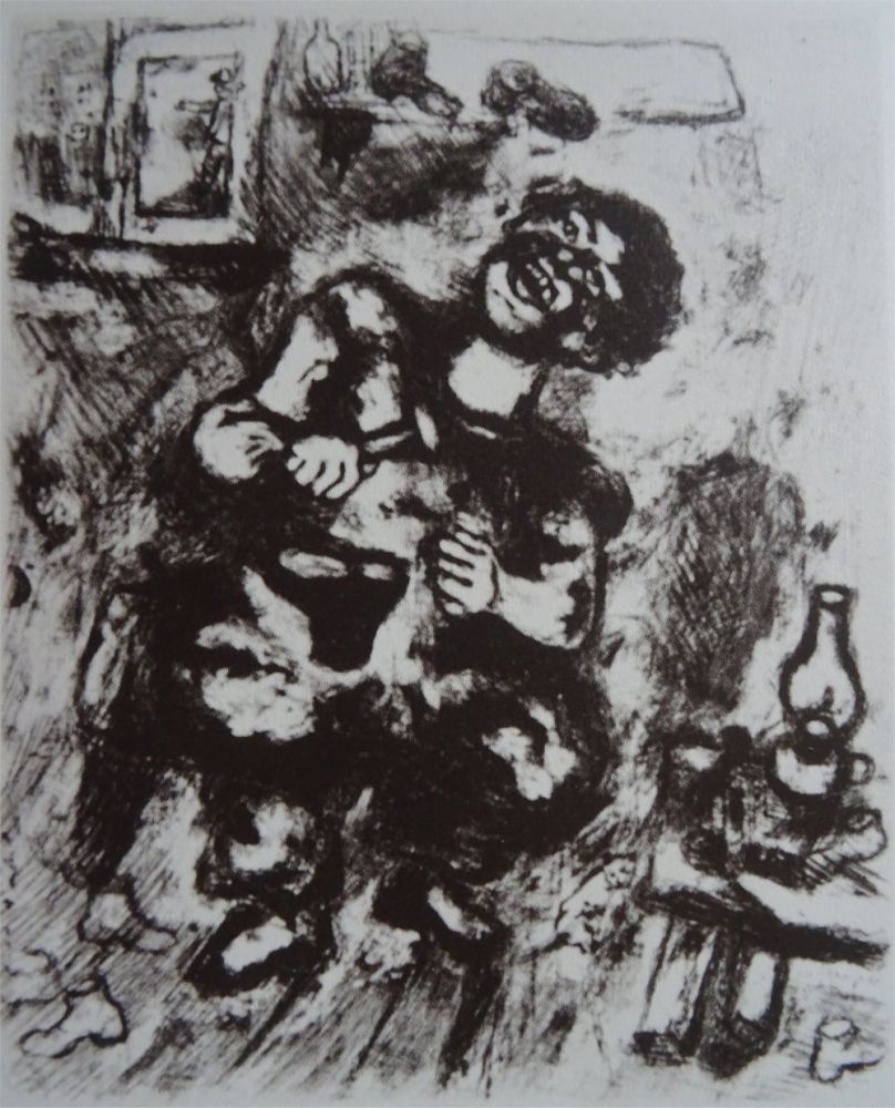Engraving Chagall - Le Savetier et le Financier