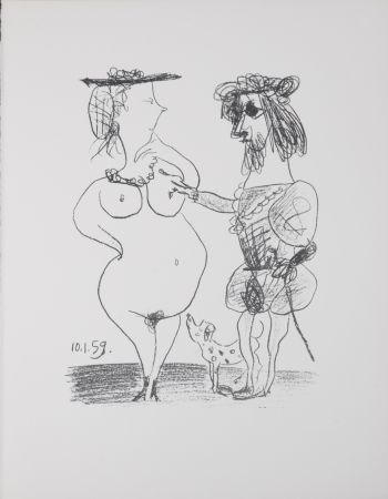 Lithograph Picasso - Le seigneur et la dame, 1972
