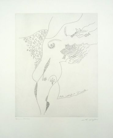 Engraving Masson - Le sein et l'oiseau