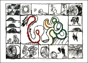 Lithograph Alechinsky - Le serpent restauré 