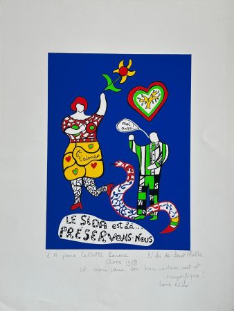 Screenprint De Saint Phalle - Le Sida est là… préservons-nous 